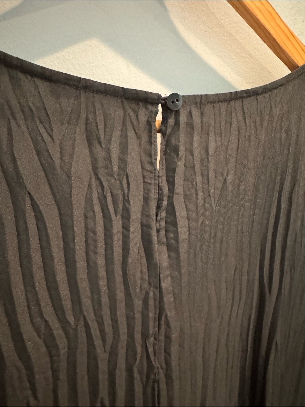 Eileen Fisher Jewel Plisse Silk Midi Dress in Black, Size 2X - Picture 12 of 13